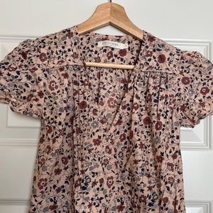 Christy Dawn Floral Midi Dress in Cream and Navy